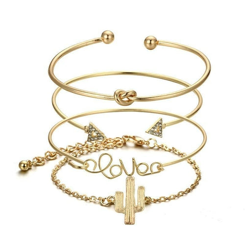 Gioiello Love – Set di Bracciali in Oro con Dettagli Fini