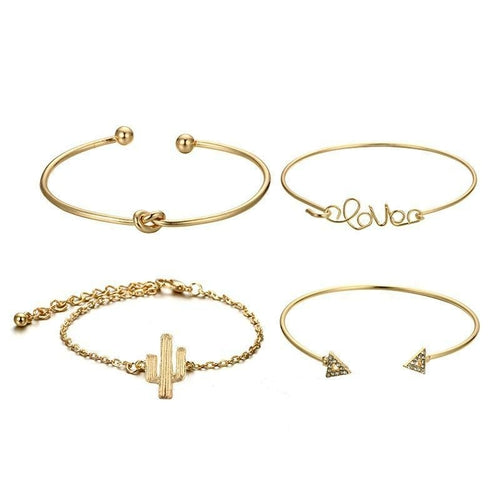 Gioiello Love – Set di Bracciali in Oro con Dettagli Fini