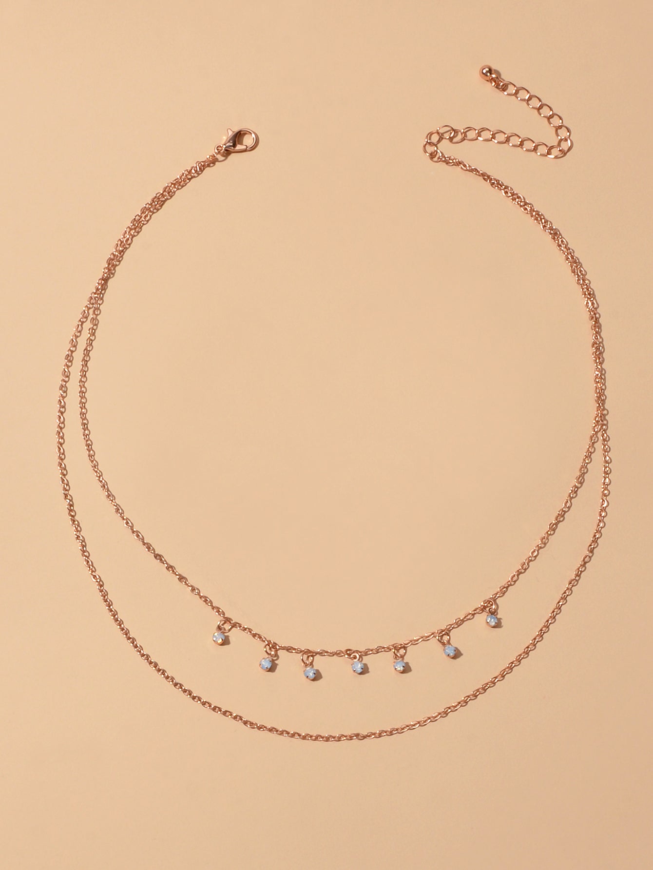 Ladies Jewellery Multi-layer Gold Chain Beads Charm Clavicle Necklace Girls Gift-2