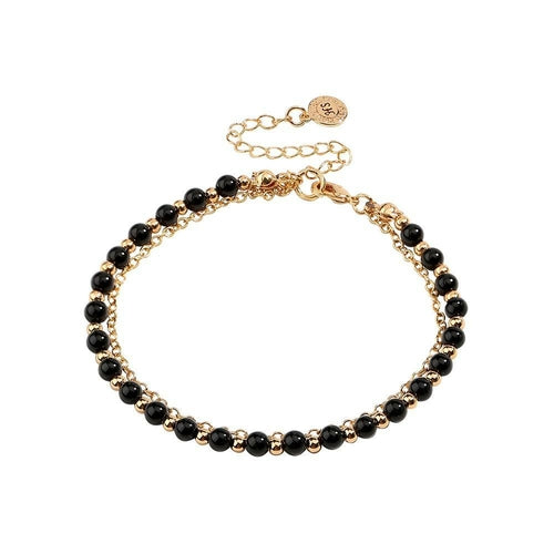 Collana a Due Fili con Pendente Abalone e Perla – Placcata Oro 14K, Stile Costiero Elegante